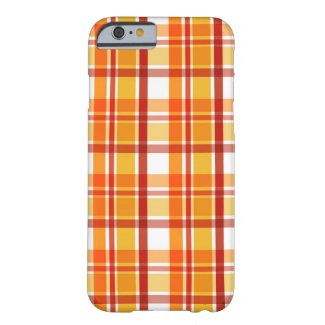 Red and orange plaid pattern iPhone 6 case