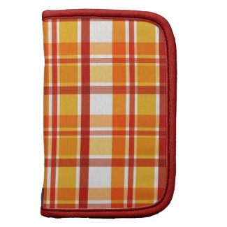 Red and orange plaid pattern organizers