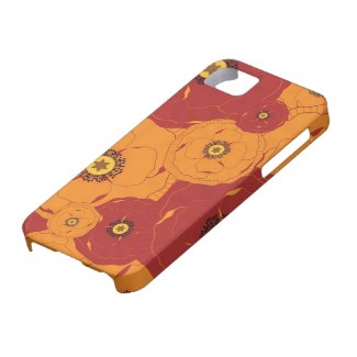 Red and Orange Poppy Field Patterned iPhone 5 Cover
