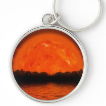 Red and Orange Sky with Water Reflecting Key Chains