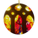 Red and Orange Stained Glass ornament