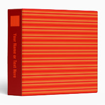 Red and Orange Stripey Hippie Pattern 3 Ring Binders