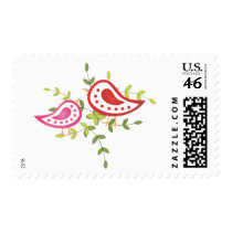 Red and Pink Birds postage by trennea Red and Pink Birds postage
