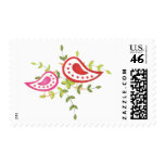 Red and Pink Birds Postage Stamps
