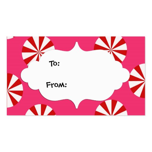 Red and Pink Candy gift tags Business Card Templates