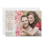 Red and Pink Floral Photo Save the Date Card Custom Invites