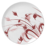 Red and Pink Flowers on White Plate