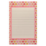 Red and Pink Hearts Stationery - optional lines