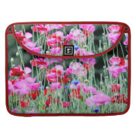 Red and Pink Poppies MacBook Pro Sleeves