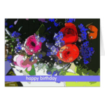 red and pink ranunculus cards