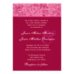 Red and Pink Vintage Damask Wedding Template Announcements