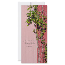 Red And Pink Wedding Ivy Bookmark Customized Rack Card