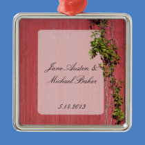 Red And Pink Wedding Ivy Commemorative Ornaments