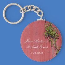 Red And Pink Wedding With Climbing Ivy Key Ring Keychains
