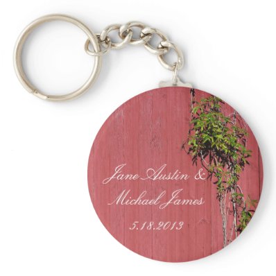 Red And Pink Wedding With Climbing Ivy Key Ring Keychains