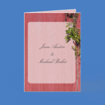 Red And Pink Wedding With Climbing Ivy Party Event Greeting Cards
