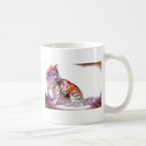 Red and Purple Angora Cat Artwork mugs