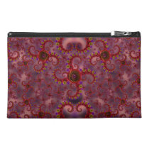 Red and Purple Rose Fractal Pattern Travel Accessory Bags