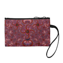 Red and Purple Rose Fractal Pattern Change Purse