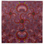 Red and Purple Rose Fractal Pattern Cloth Napkins