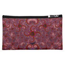 Red and Purple Rose Fractal Pattern Makeup Bag