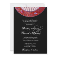 RED and PURPLE Vintage China Wedding Invitation invitation
