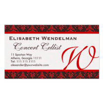 Red and Rich Brown Musician's Name Cards business cards