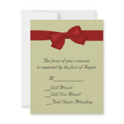Red and Tan Wedding RSVP Card invitation