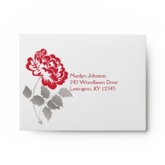 Red and Taupe Gray A2 Envelope for Reply Card envelope