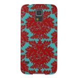 red and teal aqua bold intricate damask case for galaxy s5