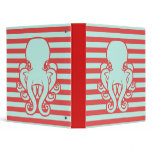 Red and Turquoise Octopi binders