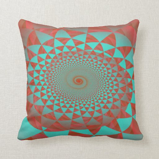 Turquoise And Red Throw Pillows