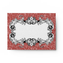 Red and White A2 Gothic Baroque Envelopes