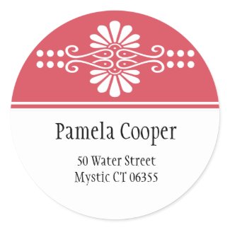 Red And White Address Label Stickers sticker