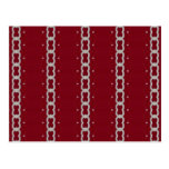 Red and White Allover Pattern Post Card