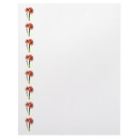 Red and White Amaryllis With Bud Custom Letterhead