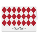 Red and White Argyle Pattern Card
