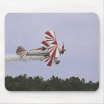 red and white biplane mousepad