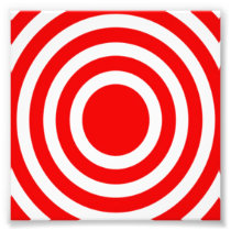 Red and White Bulls-Eye Photographic Print