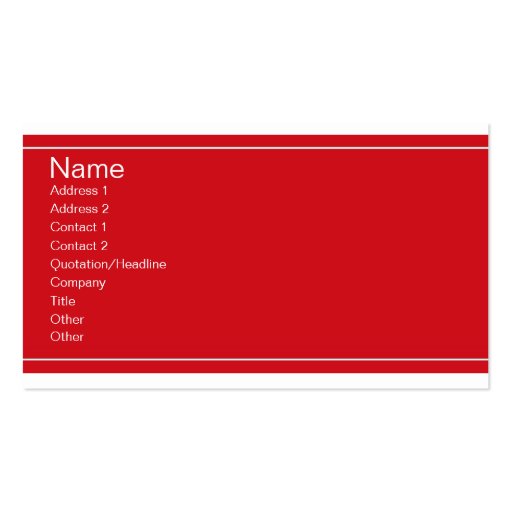 Red and White Business Cards (front side)