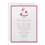 Red and White Cake Wedding Invitation