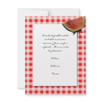 Red and White Checked and  Ant with Watermelon Announcements