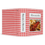 Red and White Checked Plaid Background Desserts Vinyl Binders