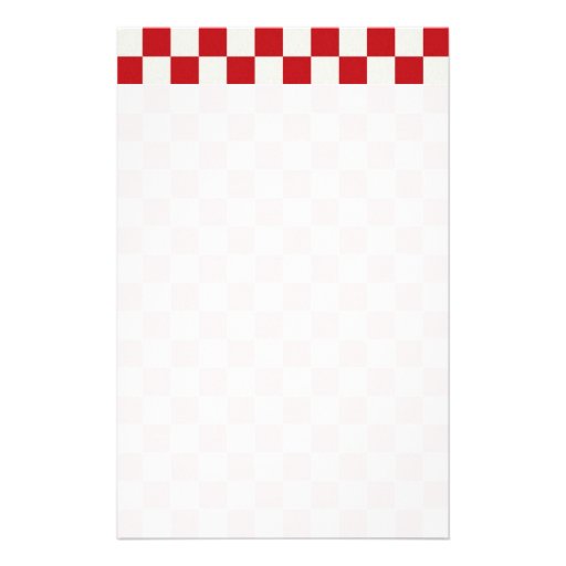 Red and White Checkered Pattern Country BBQ Colors Stationery | Zazzle