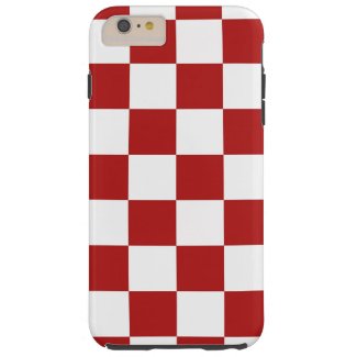 Red and White Checkered Pattern iPhone 6 Plus Case