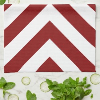 Red and White Chevrons kitchentowel