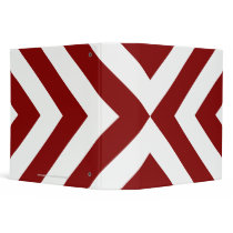 Red and White Chevrons 3 Ring Binder