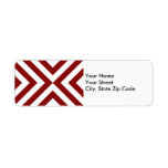 Red and White Chevrons return address label