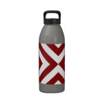 Red and White Chevrons Reusable Water Bottles