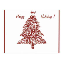 Red and White Christmas Post Cards